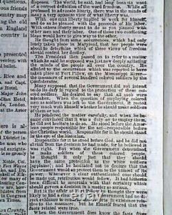 Abraham Lincoln Speech at Sanitary Fair in Baltimore 1864 Civil War Newspaper