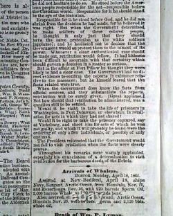 Abraham Lincoln Speech at Sanitary Fair in Baltimore 1864 Civil War Newspaper