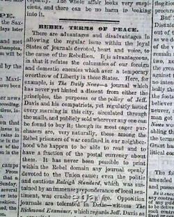 Abraham Lincoln Speech at Sanitary Fair in Baltimore 1864 Civil War Newspaper