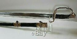 American CIVIL War Ames M 1850 Foot Officer Sword Signed Ames Partial Scabbard