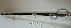 American CIVIL War Ames M 1850 Foot Officer Sword W Signed Ames Metal Scabbard