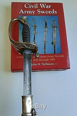 American CIVIL War M1850 Staff & Field Officer's Sword Signed W Clauberg C 1861