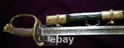 American CIVIL War M 1850 C. Roby & Co Chelmford Mass Foot Officer Sword