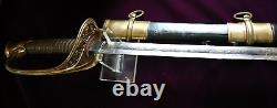 American CIVIL War M 1850 C. Roby & Co Chelmford Mass Foot Officer Sword