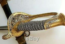 American CIVIL War M 1850 Foot Officer Sword Signed Blade W Clauberg Ca 1861