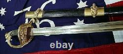 American CIVIL War M 1852 Officer Naval Sword Made By Paul D. Luneschloss C1862