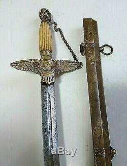 American Mexican War CIVIL War Ames Eagle Head Cross Guard Sword Signed Ca 1848