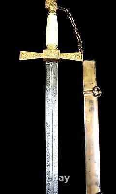 American Mexican War CIVIL War Knight Head Officer Sword Ca 1840-50