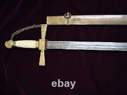 American Mexican War CIVIL War Knight Head Officer Sword Ca 1840-50