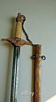 American Mexican War CIVIL War Presentation Grade High Officer Sword Ca 1840-48