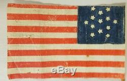 Antique 13 Star Flag Star of David Pattern Civil War Era Parade Flag size