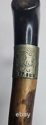 Antique 1800's Civil War Era Cane / Walking Stick Ft. Sumter Etched