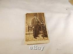 Antique 1800's U. S. Two 2 Cabinet Card Photo's CIVIL War Soliders In Uniforms