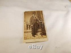 Antique 1800's U. S. Two 2 Cabinet Card Photo's CIVIL War Soliders In Uniforms