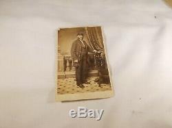 Antique 1800's U. S. Two 2 Cabinet Card Photo's CIVIL War Soliders In Uniforms