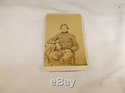 Antique 1800's U. S. Two 2 Cabinet Card Photo's CIVIL War Soliders In Uniforms