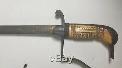 Antique 1820s-40s US Infantry Officer Sword with Scabbard Pre Civil War Gold