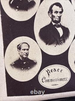 Antique 1860's Civil War Era CDV Peace Commissioners Card Extremely Rare Item