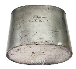 Antique 1860's Civil War Era Glass Leather Flask Surgeon W. M. Wood NAB Squadron