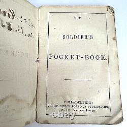 Antique 1861 Guerre Civile Nommé Soldat'S Poche Livre 8th Pa Cavalerie Co. M