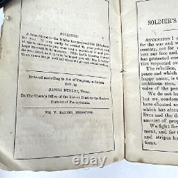 Antique 1861 Guerre Civile Nommé Soldat'S Poche Livre 8th Pa Cavalerie Co. M