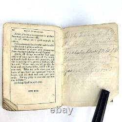 Antique 1861 Guerre Civile Nommé Soldat'S Poche Livre 8th Pa Cavalerie Co. M