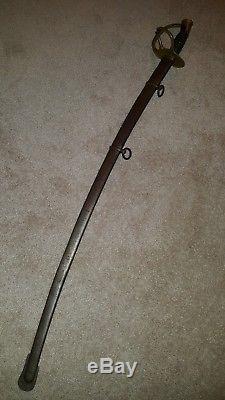 Antique 1863 U. S. Civil War M1860 Light Cavalry Saber Sword with Scabbard