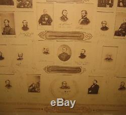 Antique 1866'MIGHT OF THE REPUBLIC' Abraham Lincoln Civil War PHOTO Montage