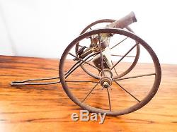 Antique 1870s Cast Iron Toy Field Signal Cannon French Civil War Era Rim Fire