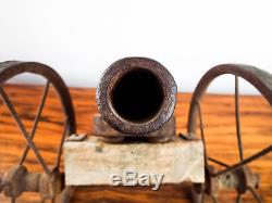 Antique 1870s Cast Iron Toy Field Signal Cannon French Civil War Era Rim Fire