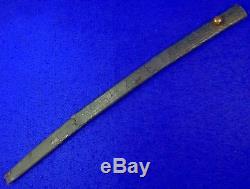 Antique 19 Century US Civil War Ames Navy Cutlass Sword Leather Scabbard Sheath