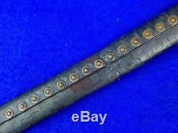 Antique 19 Century US Civil War Ames Navy Cutlass Sword Leather Scabbard Sheath