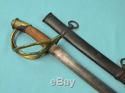 Antique 19 Century US Civil War Model 1840 Cavalry Sword with Scabbard