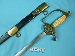 Antique 19 Century US Civil War Period Militia Sword with Scabbard