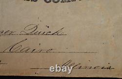 Antique 19th C. American Express Envelope $100 Wax Seals to Homer QUICK Cairo