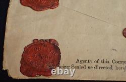 Antique 19th C. American Express Envelope $100 Wax Seals to Homer QUICK Cairo