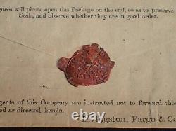Antique 19th C. American Express Envelope $100 Wax Seals to Homer QUICK Cairo