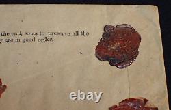 Antique 19th C. American Express Envelope $100 Wax Seals to Homer QUICK Cairo