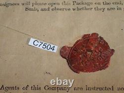Antique 19th C. American Express Envelope $100 Wax Seals to Homer QUICK Cairo