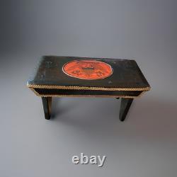Antique 19th C Patriotic Folk Art Footstool-Civil War/Recon Era-Handmade SC Prov