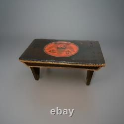Antique 19th C Patriotic Folk Art Footstool-Civil War/Recon Era-Handmade SC Prov