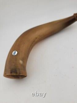Antique 19th C Translucent Civil War Era American Natural Powder Horn 9 Long