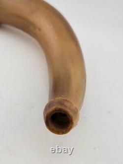 Antique 19th C Translucent Civil War Era American Natural Powder Horn 9 Long