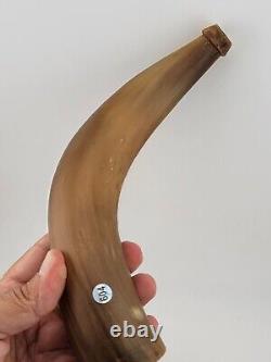 Antique 19th C Translucent Civil War Era American Natural Powder Horn 9 Long