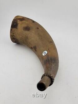 Antique 19th Century Civil War Era American Natural Powder Horn 8 Long