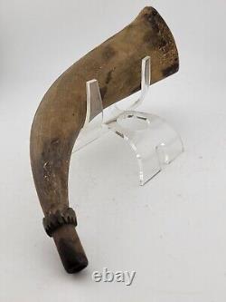 Antique 19th Century Civil War Era American Natural Powder Horn 8 Long