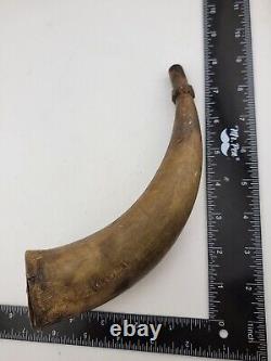 Antique 19th Century Civil War Era American Natural Powder Horn 8 Long