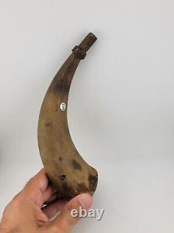 Antique 19th Century Civil War Era American Natural Powder Horn 8 Long