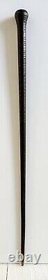Antique 19th Century Civil War Era Leather Wrapped Walking Plantation Stick Cane