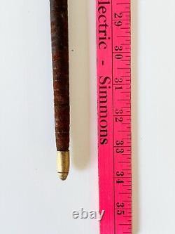 Antique 19th Century Civil War Era Leather Wrapped Walking Plantation Stick Cane